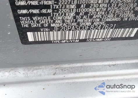 2015 Subaru Xv Crosstrek 2.0I Limited z USA, uszkodzony, nr VIN JF2GPASC0F8247621